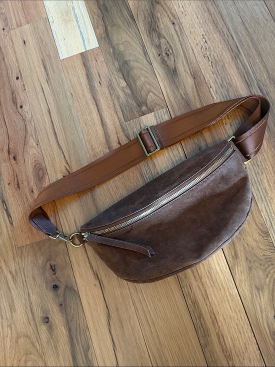 Quince Handbags - Quince Quinn Suede Sling Bag | Whiskey